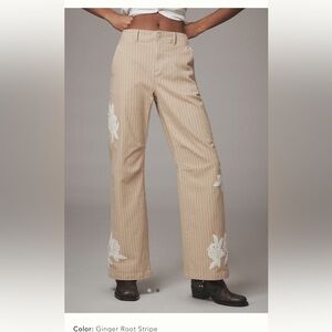 By Anthropologie Lace-Embellished
Railroad Pants